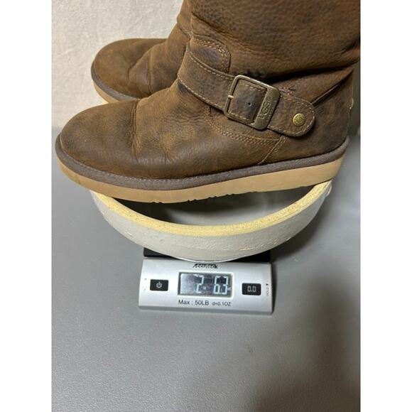 Ugg Australia Women Sutter Suede Boots Size 6 Shearling Lined Toast Brown Winter - Picture 8 of 8